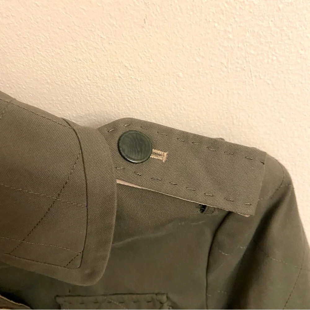 BCBGMAXAZRIA Runway Military Utility Jacket Y2K Grunge Boho Army Olive Green XS - Picture 8 of 16